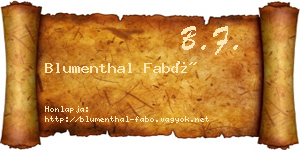 Blumenthal Fabó névjegykártya